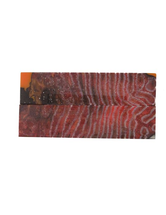 Manche de molaire de mammouth stabilisée ROUGE